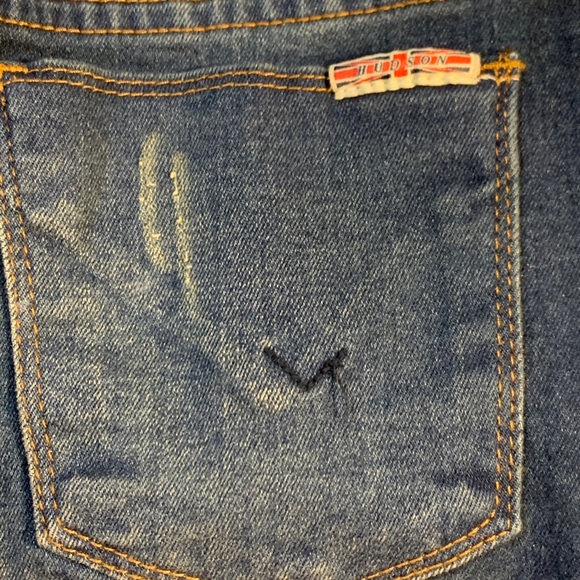 Hudson Distressed Denim Jean Mini Skirt sz 16 - Picture 5 of 10